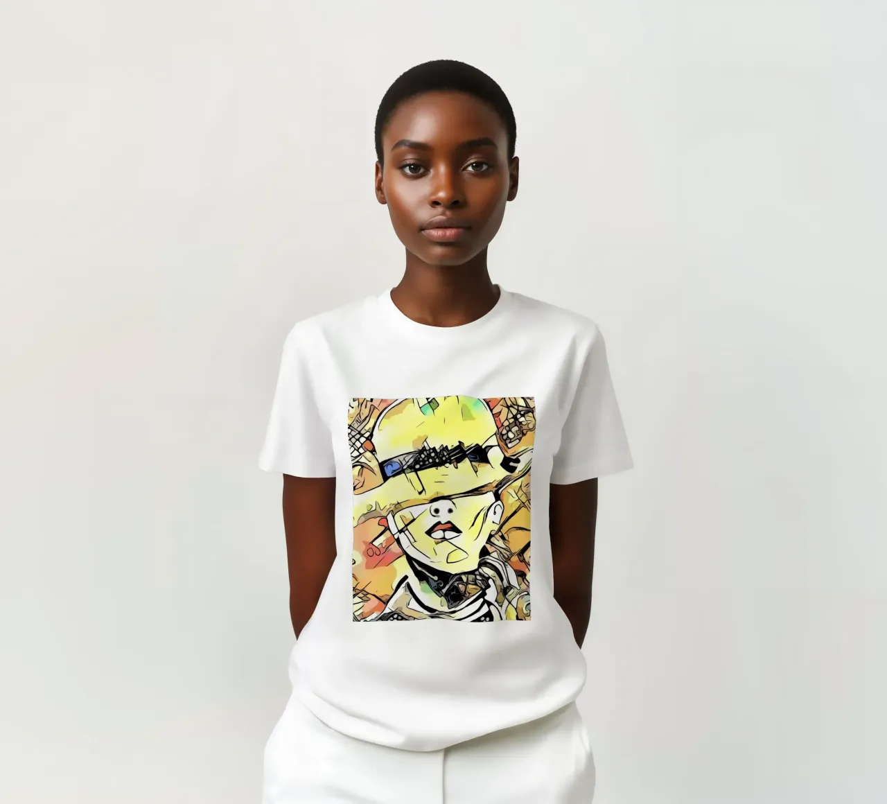 Donna con cappello, motivo 2 t-shirt da ZAMART