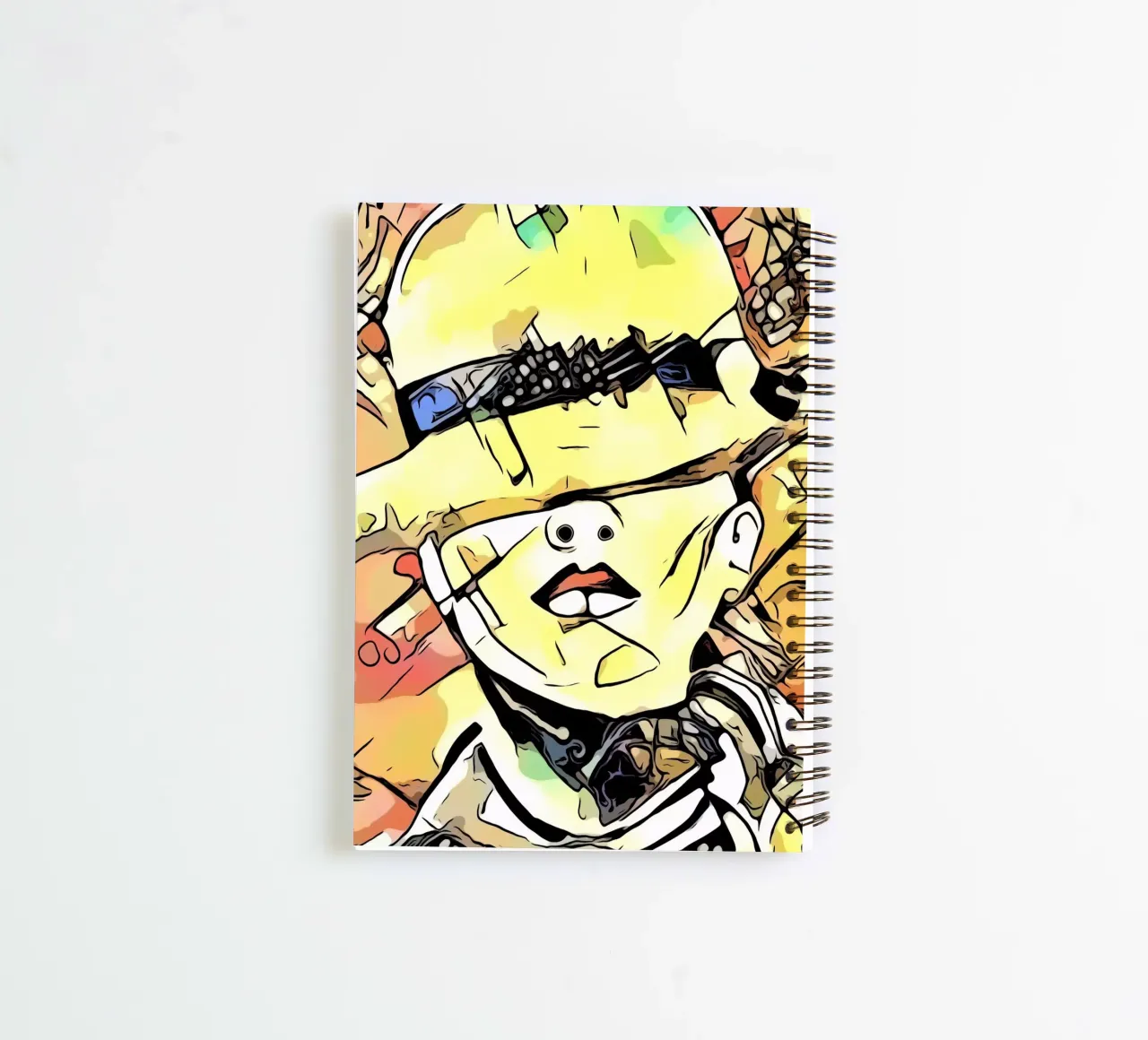 Woman with hat, motif 2 spiral notebook by ZAMART