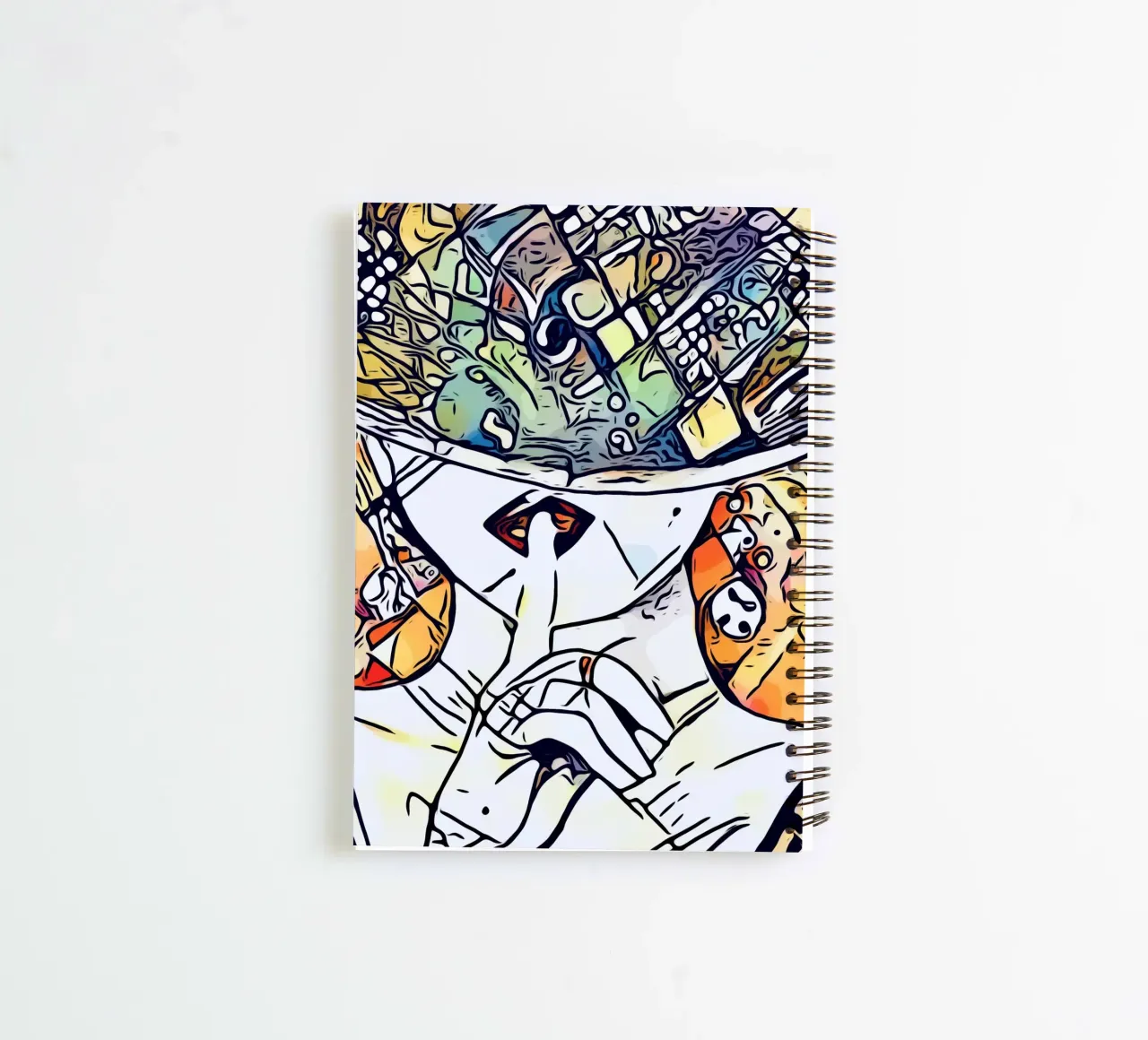 Woman with hat, motif 3 spiral notebook by ZAMART