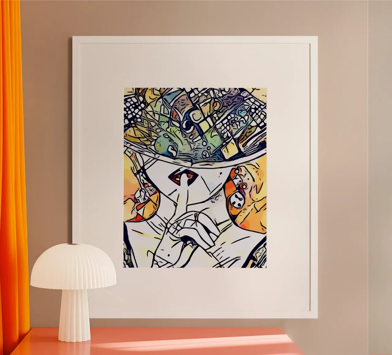 Donna con cappello, motivo 3 poster da ZAMART