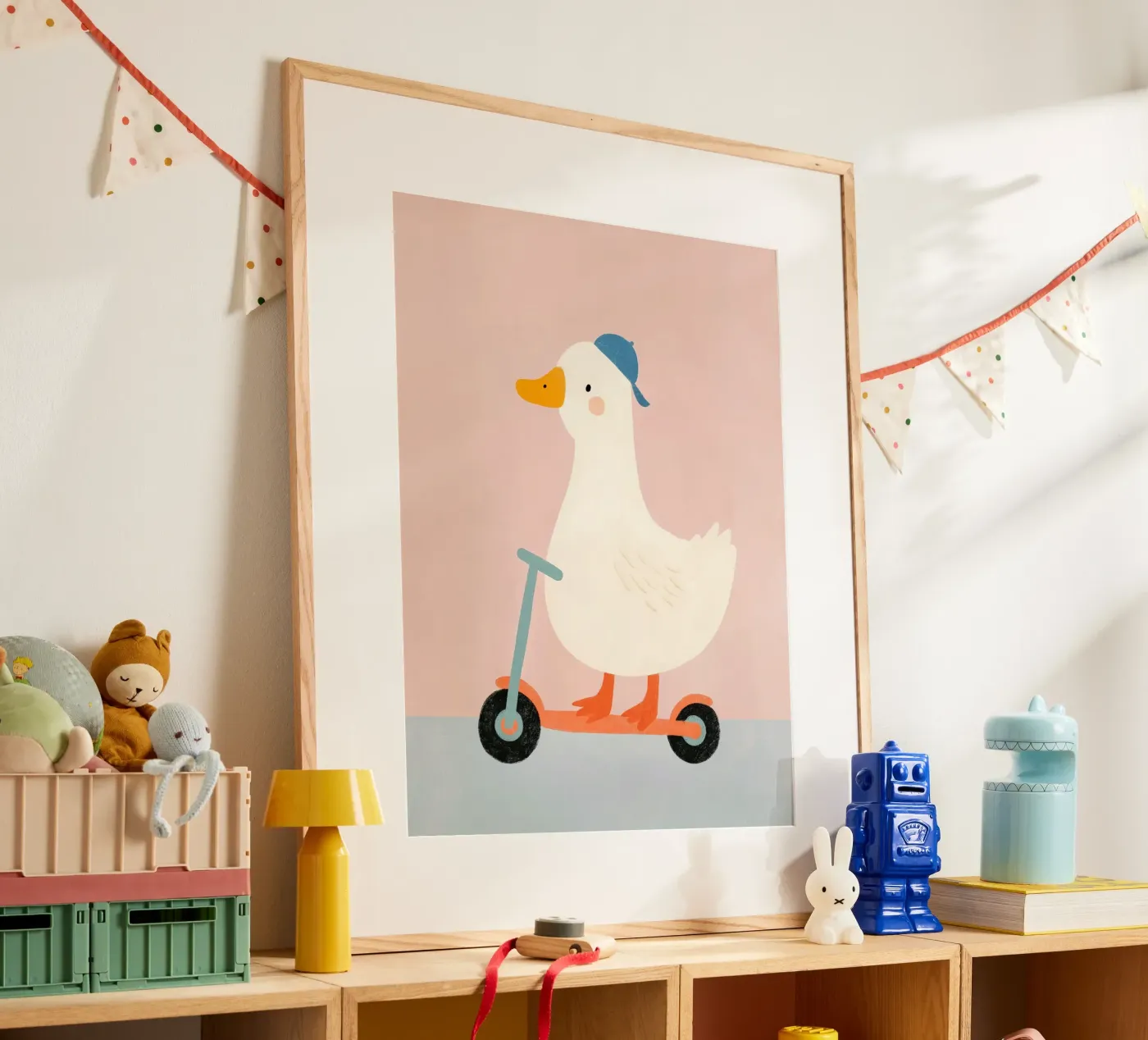 Gans auf einem Roller Poster von Cool & Kind