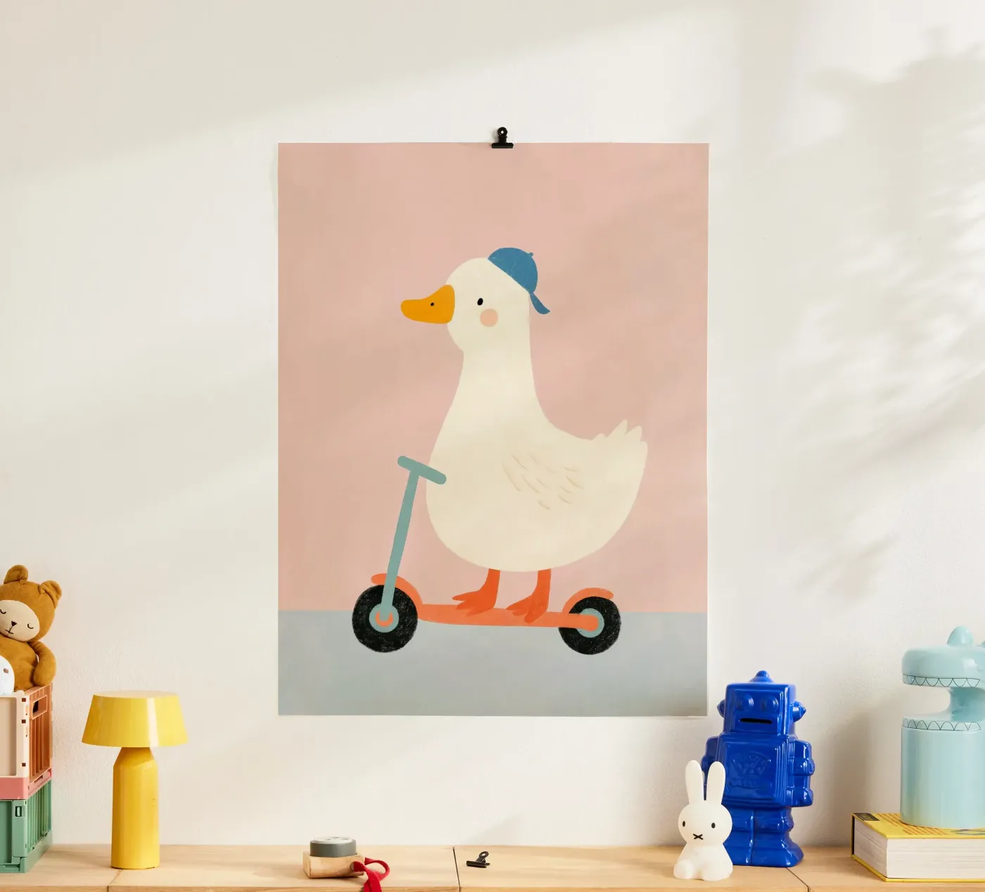 Gans auf einem Roller Poster von Cool & Kind