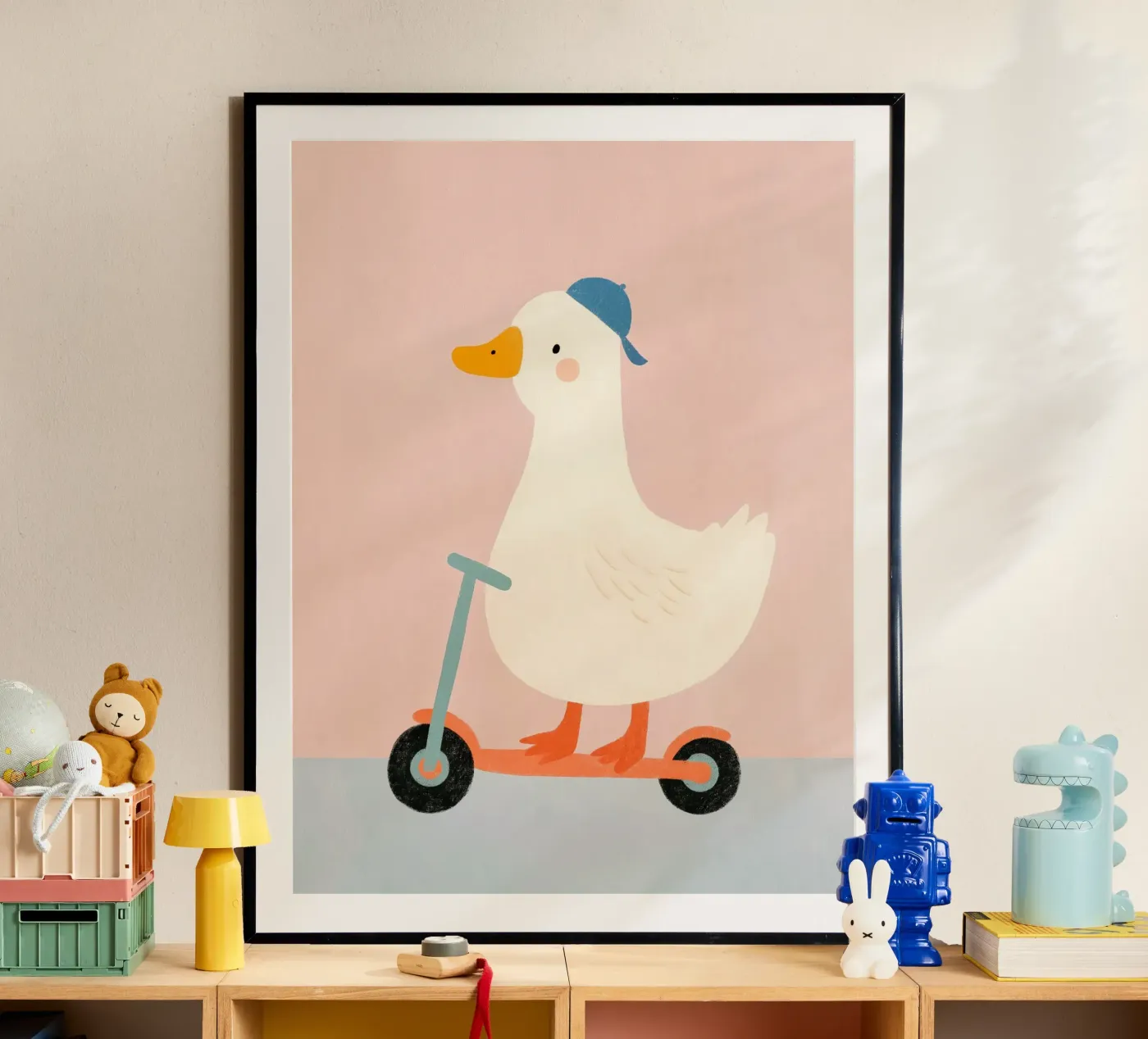 Gans auf einem Roller Poster von Cool & Kind