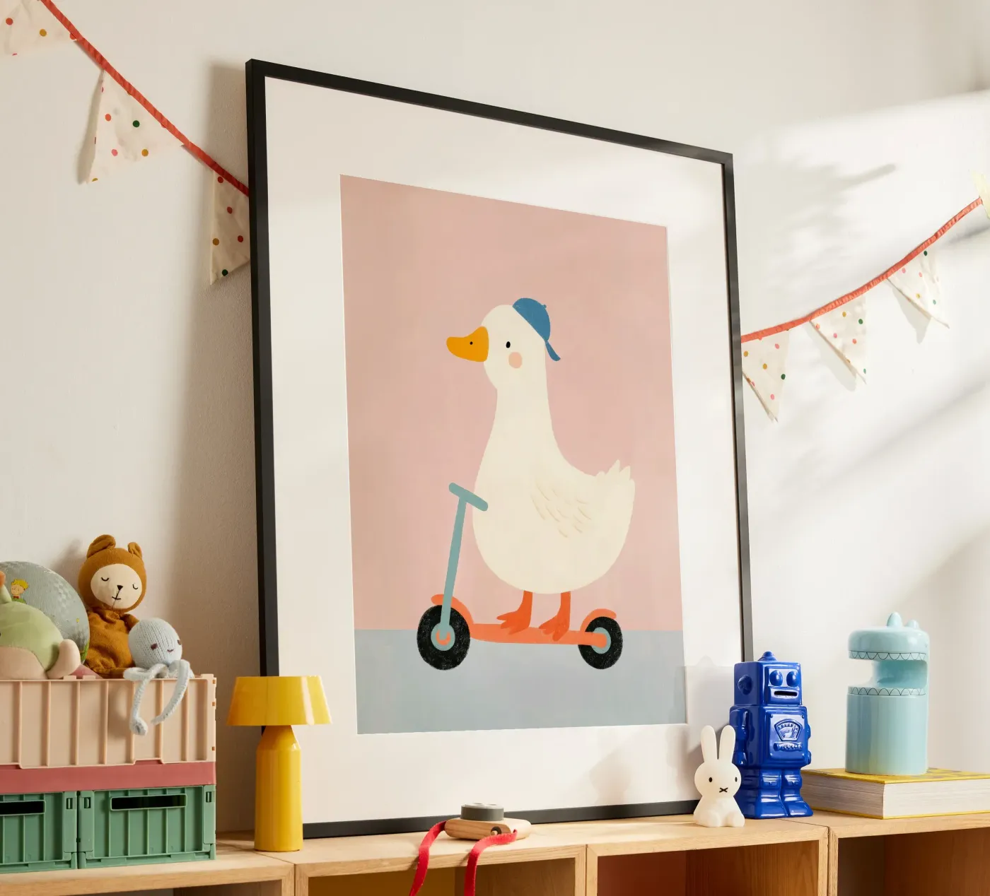 Gans auf einem Roller Poster von Cool & Kind