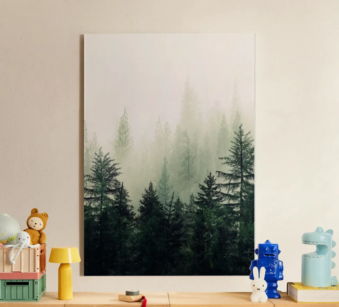 Foggy Pine Trees acrylic glass by andreas12