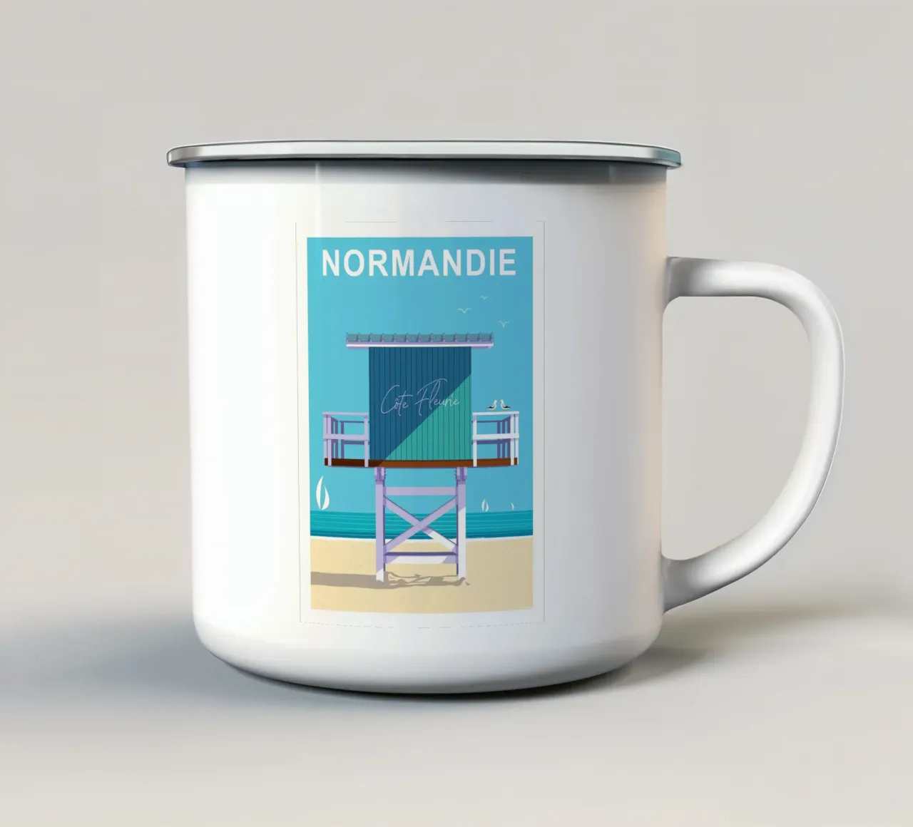 Normandie Côte Fleurie tazza in smalto da Raphaël Delerue