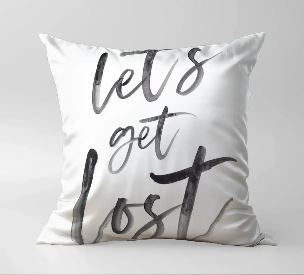 Let's Get Lost - Adventure Typography decorative cushion by Whole©