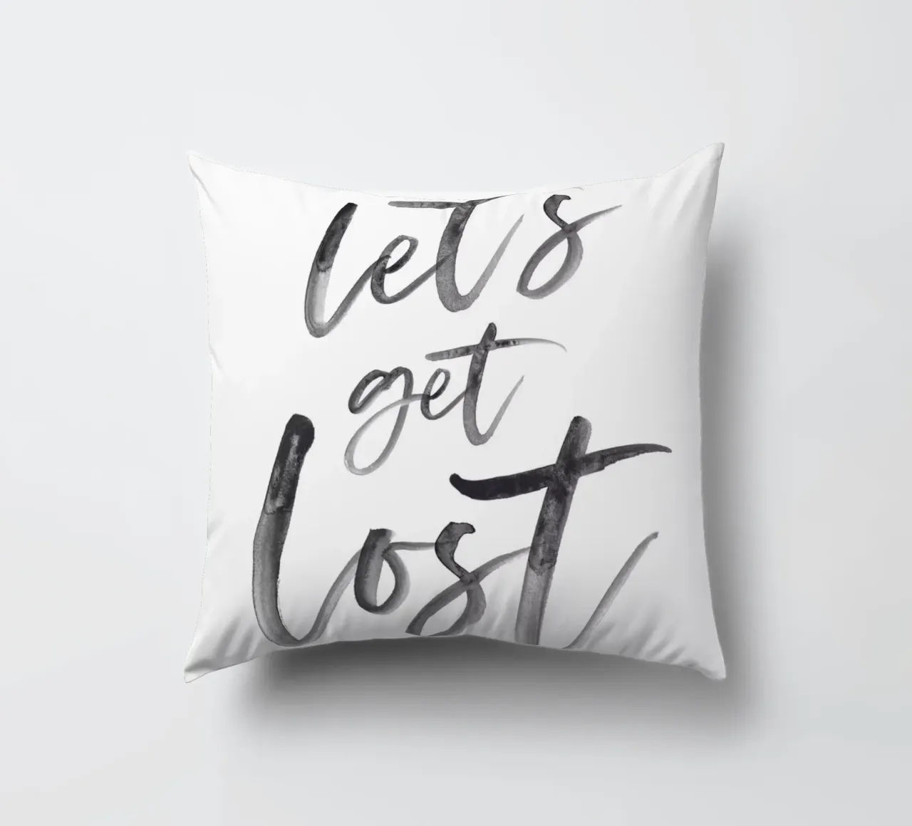 Let's Get Lost - Adventure Typography decorative cushion by Whole©
