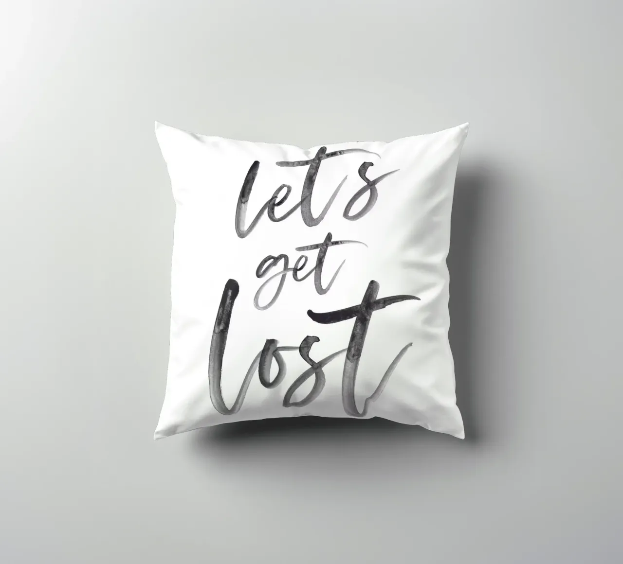Let's Get Lost - Adventure Typography decorative cushion by Whole©