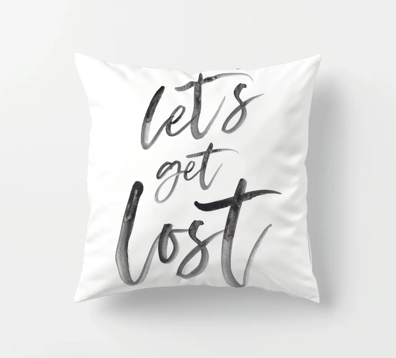 Let's Get Lost - Adventure Typography decorative cushion by Whole©