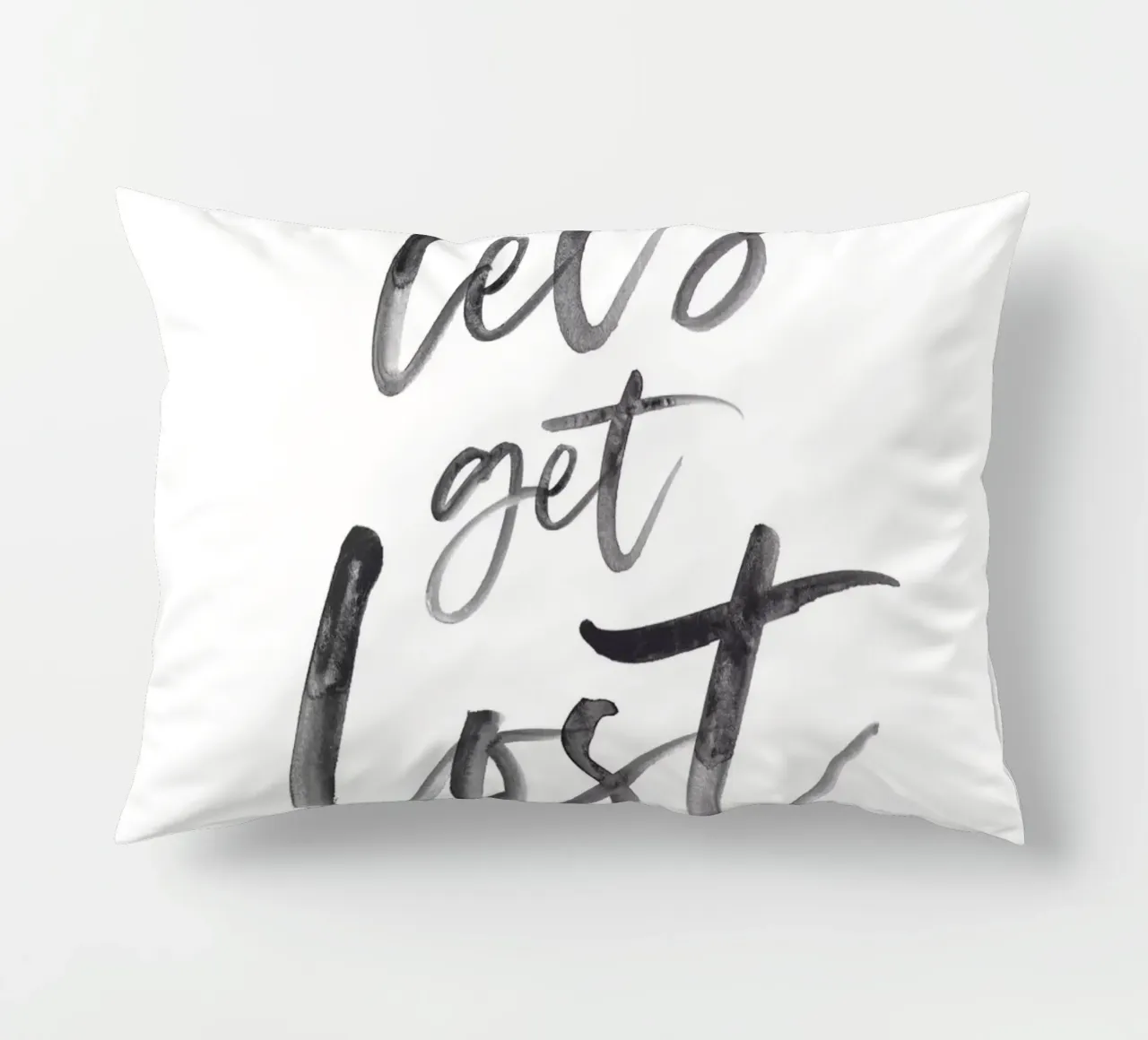 Let's Get Lost - Adventure Typography decorative cushion by Whole©