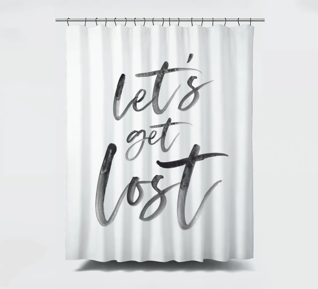 Let's Get Lost – Abenteuer Typografie Duschvorhang von Whole©