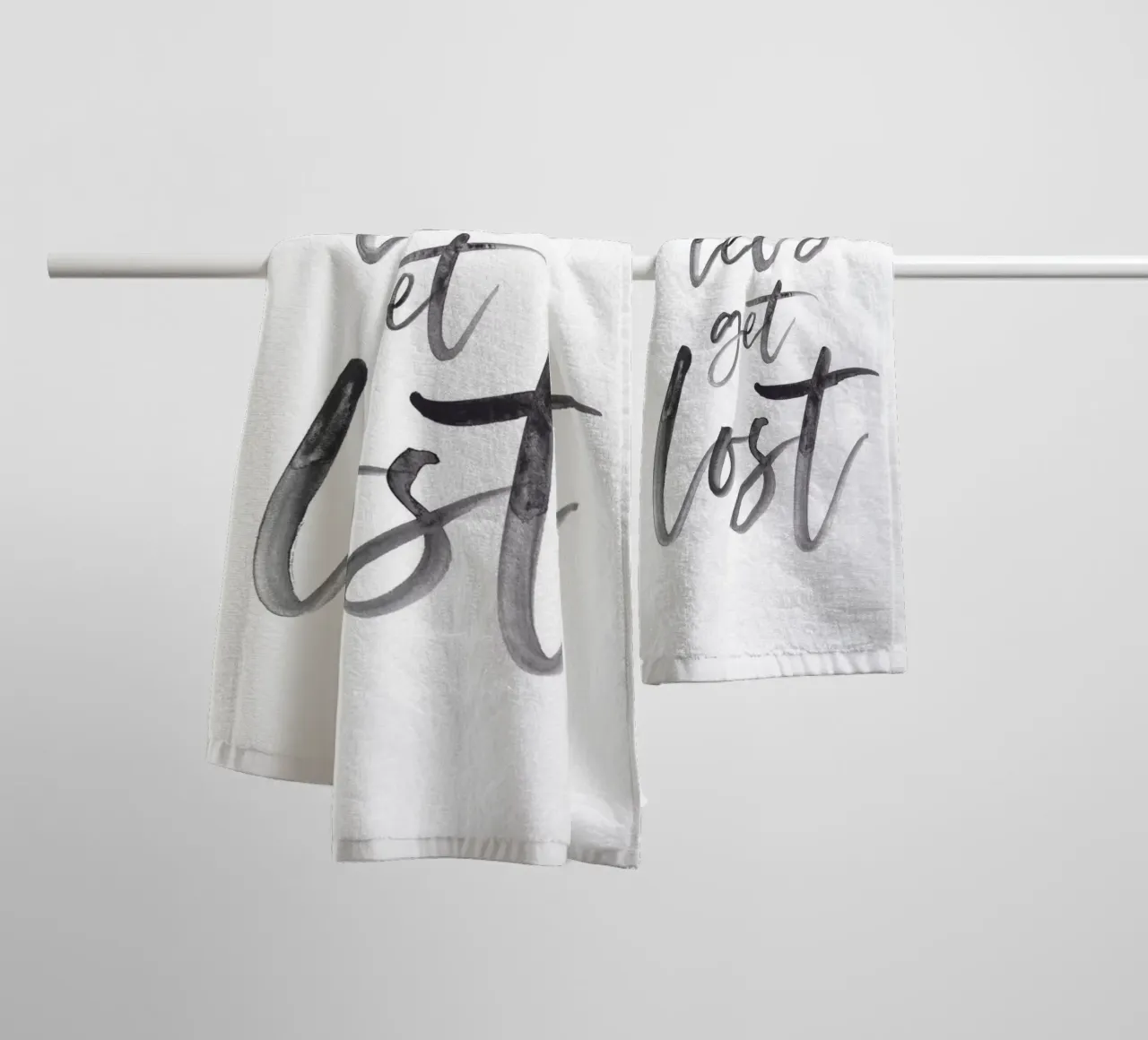 Let's Get Lost - Adventure Typography towel by Whole©