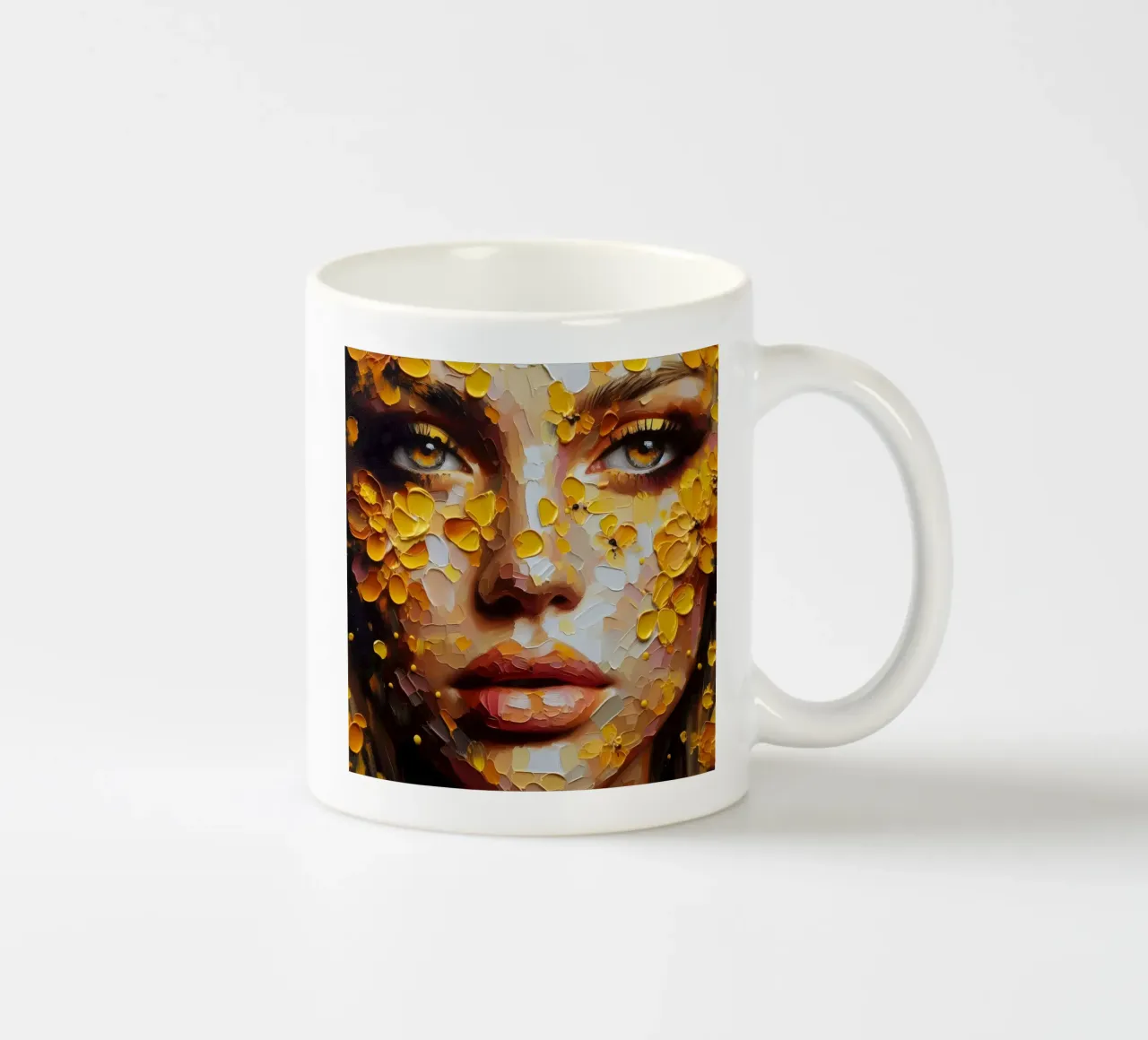 YELLOW PETALS PAINTING ceramic mug by ARTOMATIC