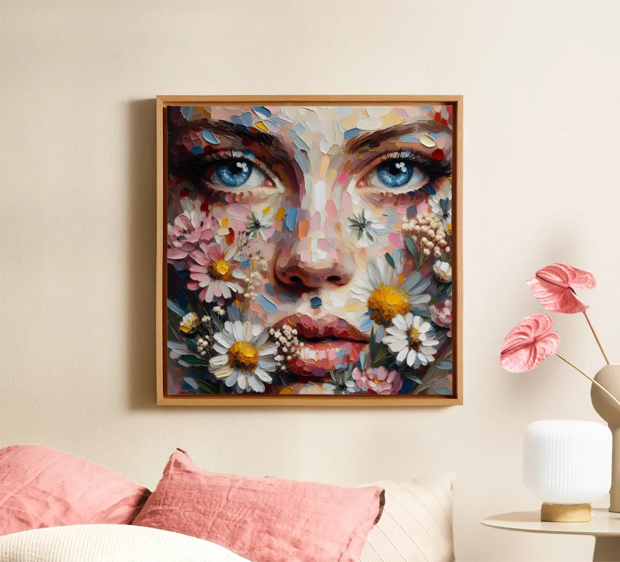 PORTRETSCHILDERIJ WILDE BLOEMEN canvas van ARTOMATIC