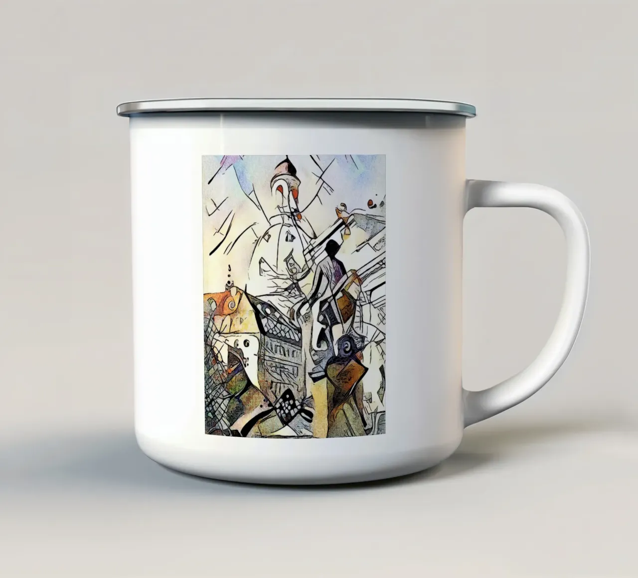 Kandinsky ontmoet Dresden, motief 1 emaille mok van ZAMART