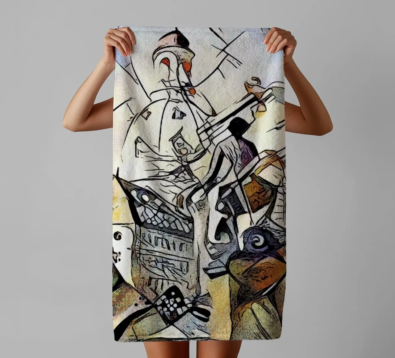 Kandinsky incontra Dresda, motivo 1 asciugamano da bagno da ZAMART