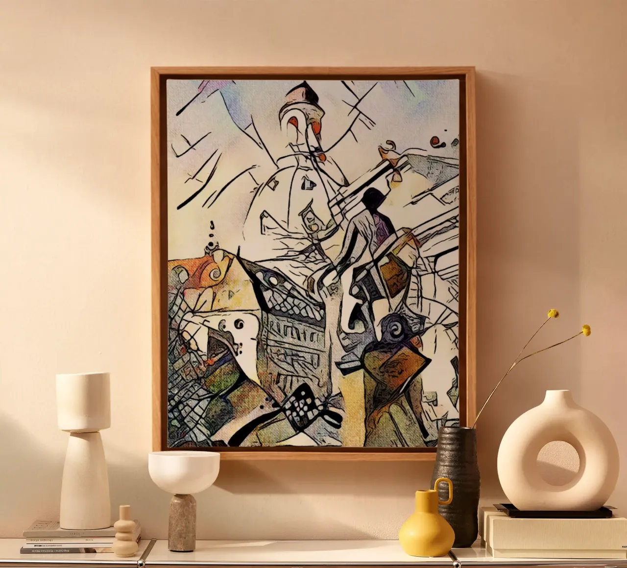 Kandinsky meets Dresden, motif 1 canvas with Floater frame by ZAMART