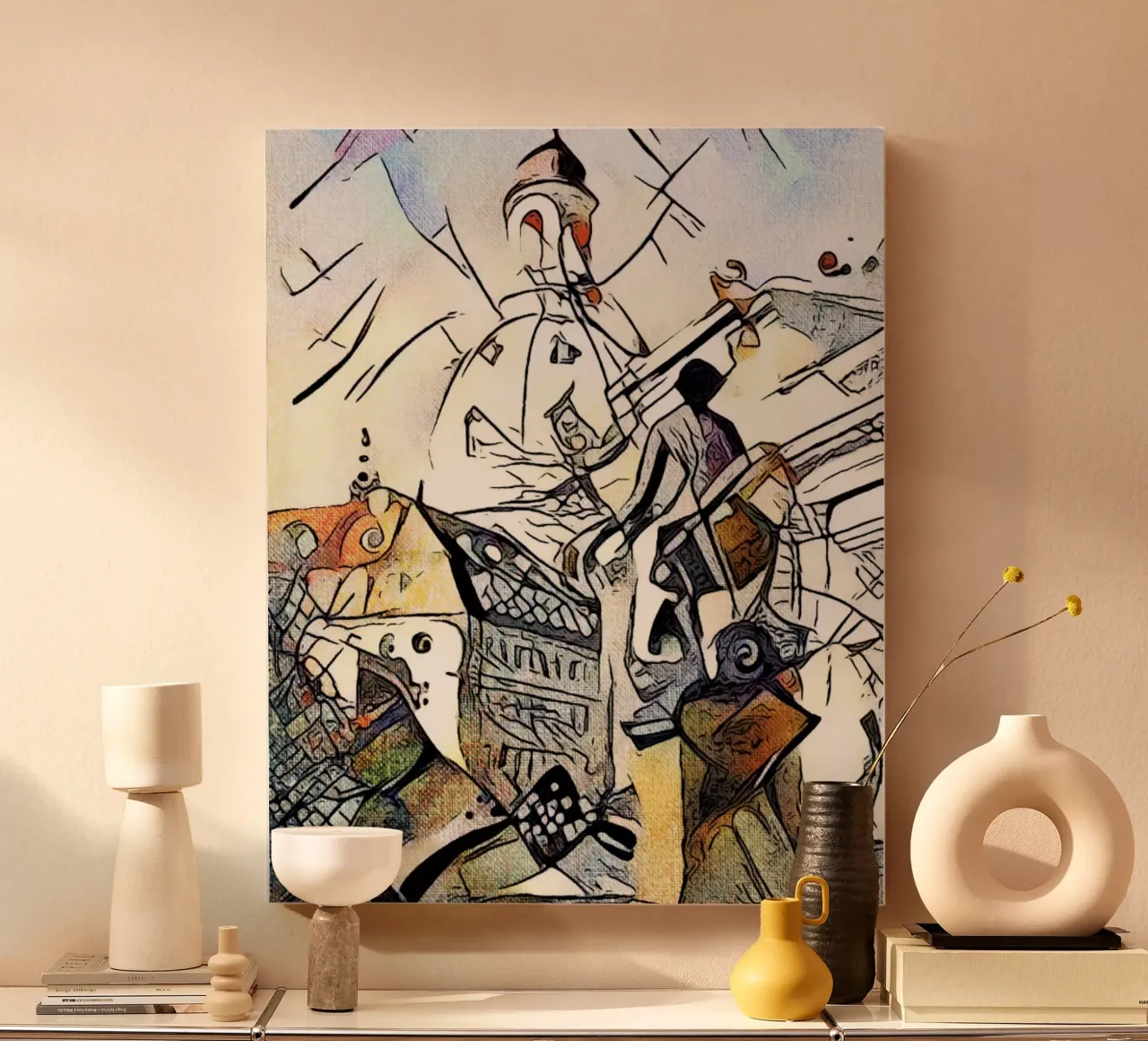 Kandinsky meets Dresden, motif 1 canvas with Floater frame by ZAMART