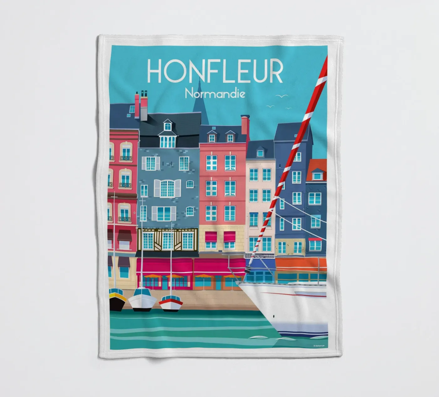 Honfleur Fleecedecke von Raphaël Delerue