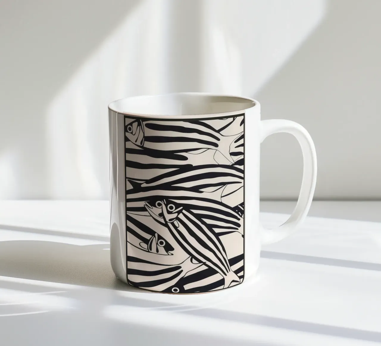 Abstract Fish Pattern ceramic mug by andreas12
