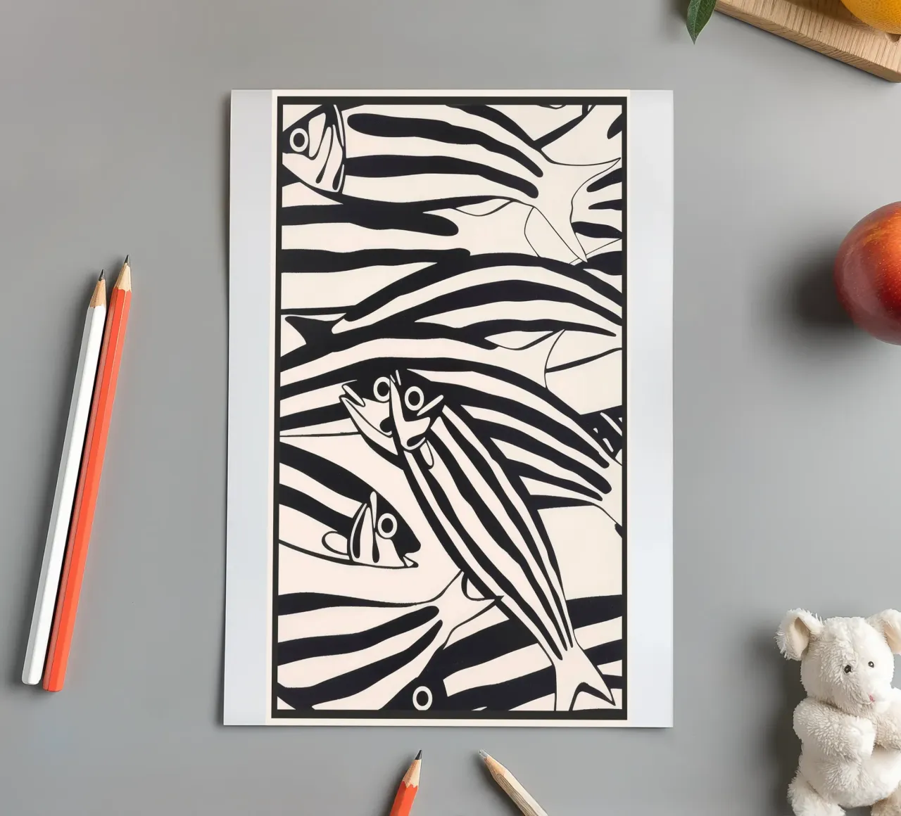 Abstract Fish Pattern sticker sheet by andreas12