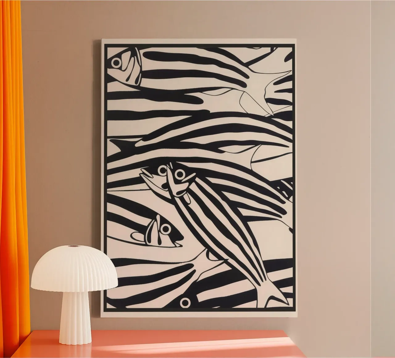 Abstract Fish Pattern tela da andreas12