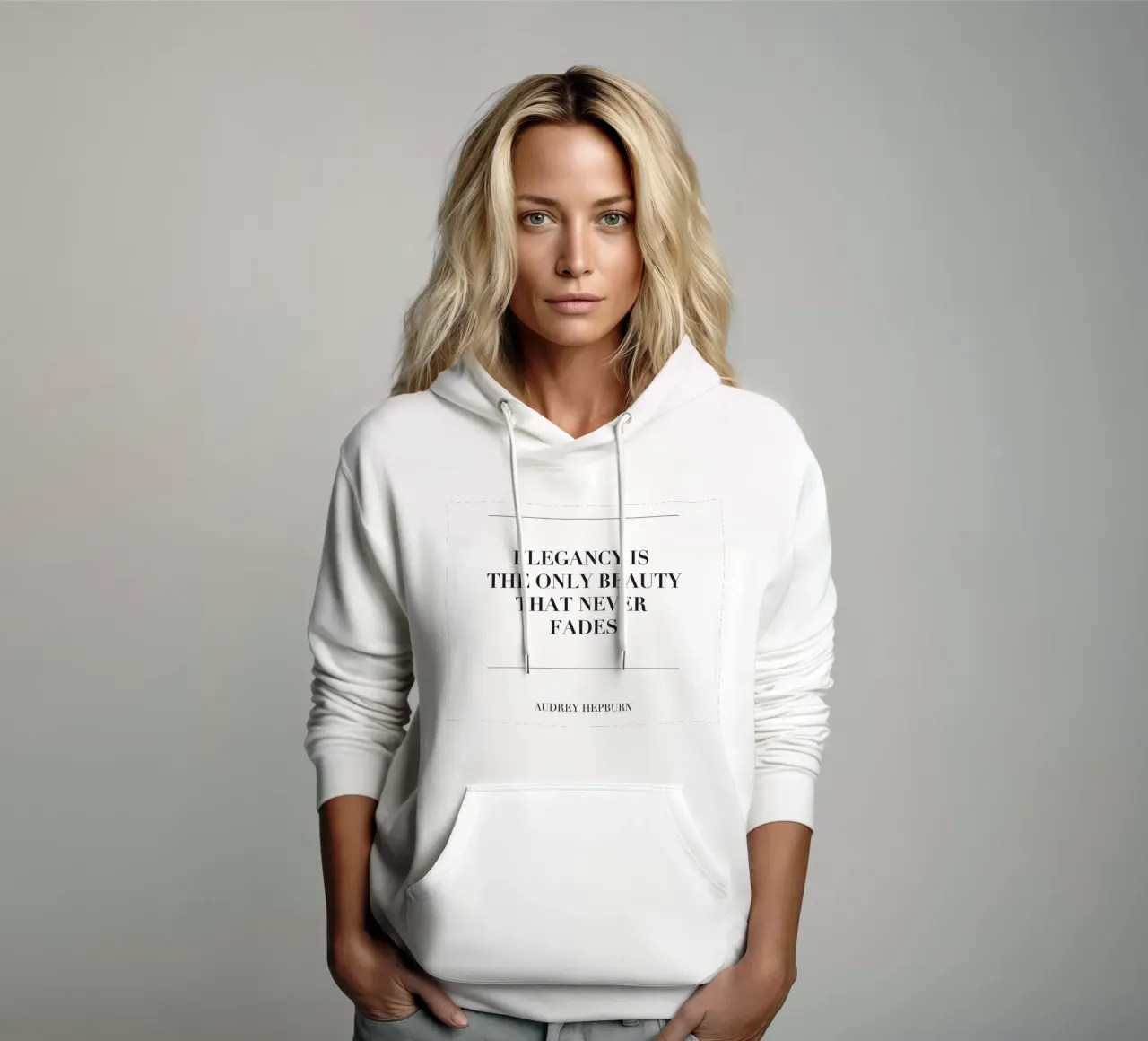 Tipografía elegante - Audrey Hepburn Zitat sudadera con capucha de Whole©