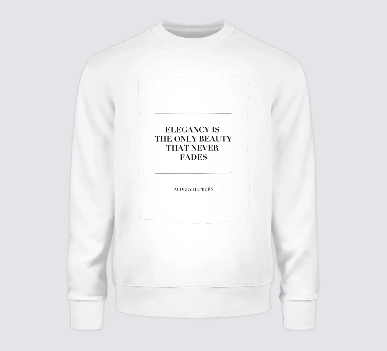 Tipografía elegante - Audrey Hepburn Zitat sudadera de Whole©