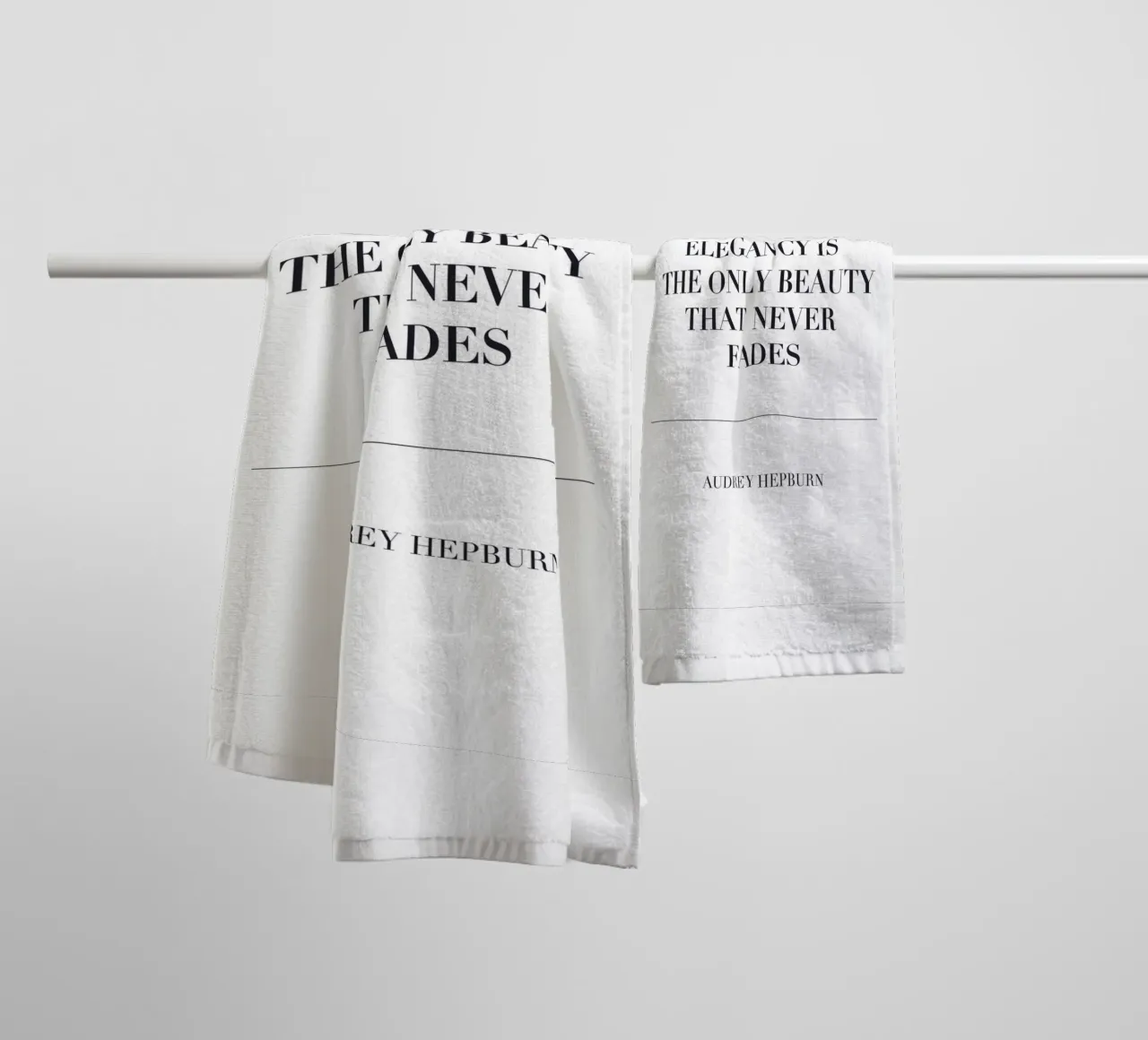 Elegant Typography - Audrey Hepburn Zitat towel by Whole©
