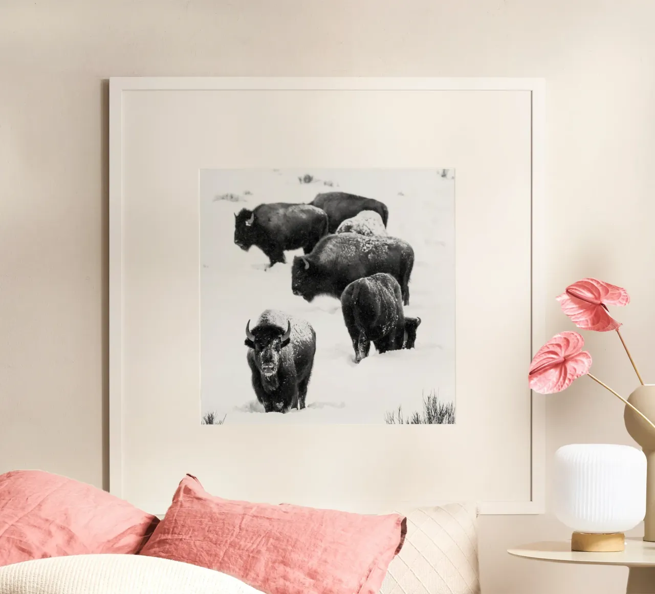 Winter Bison Herd poster da andreas12