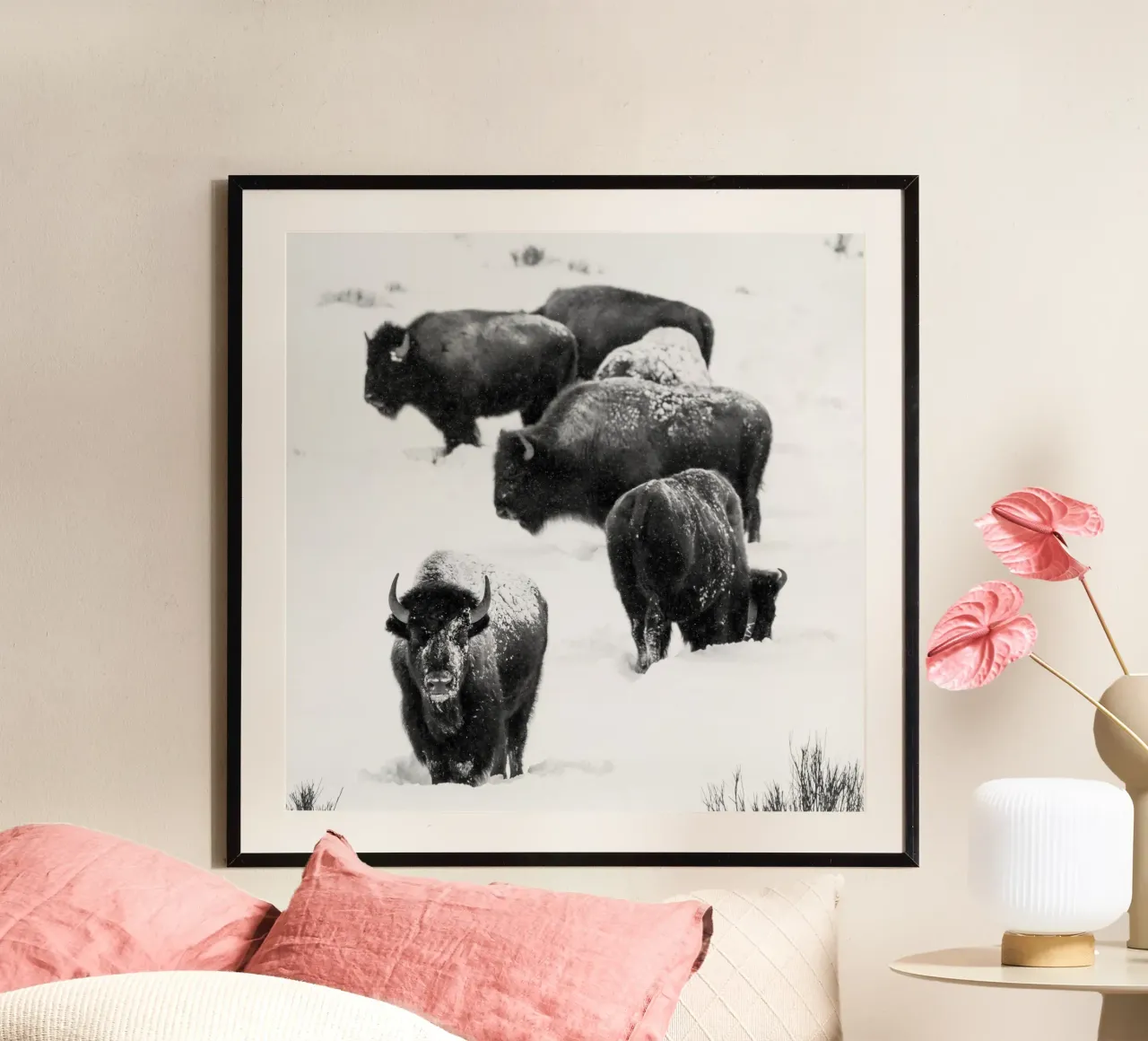 Winter Bison Herd poster da andreas12