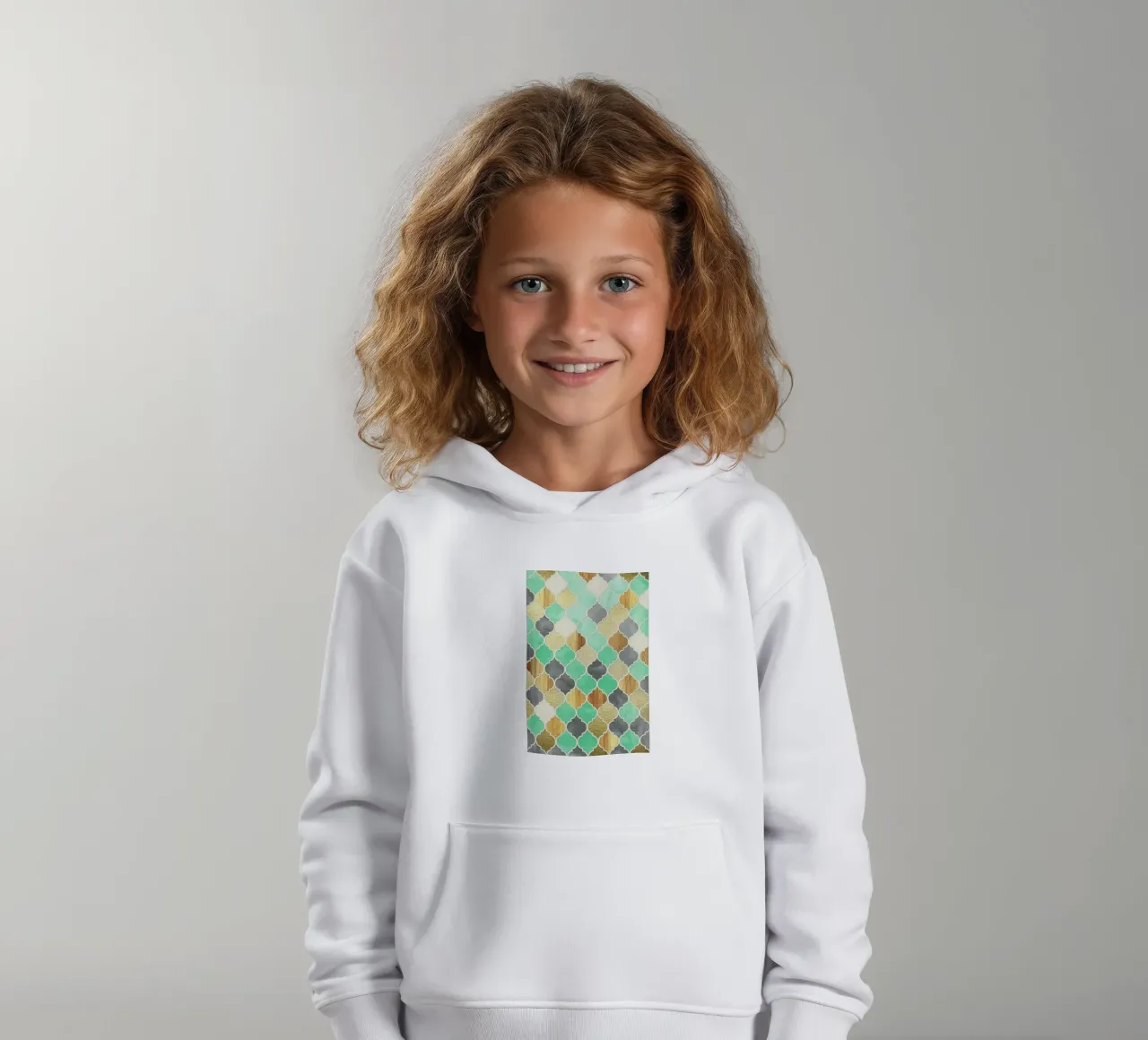 Textured Moroccan Pattern felpa bambino con cappuccio da Micklyn Le Feuvre