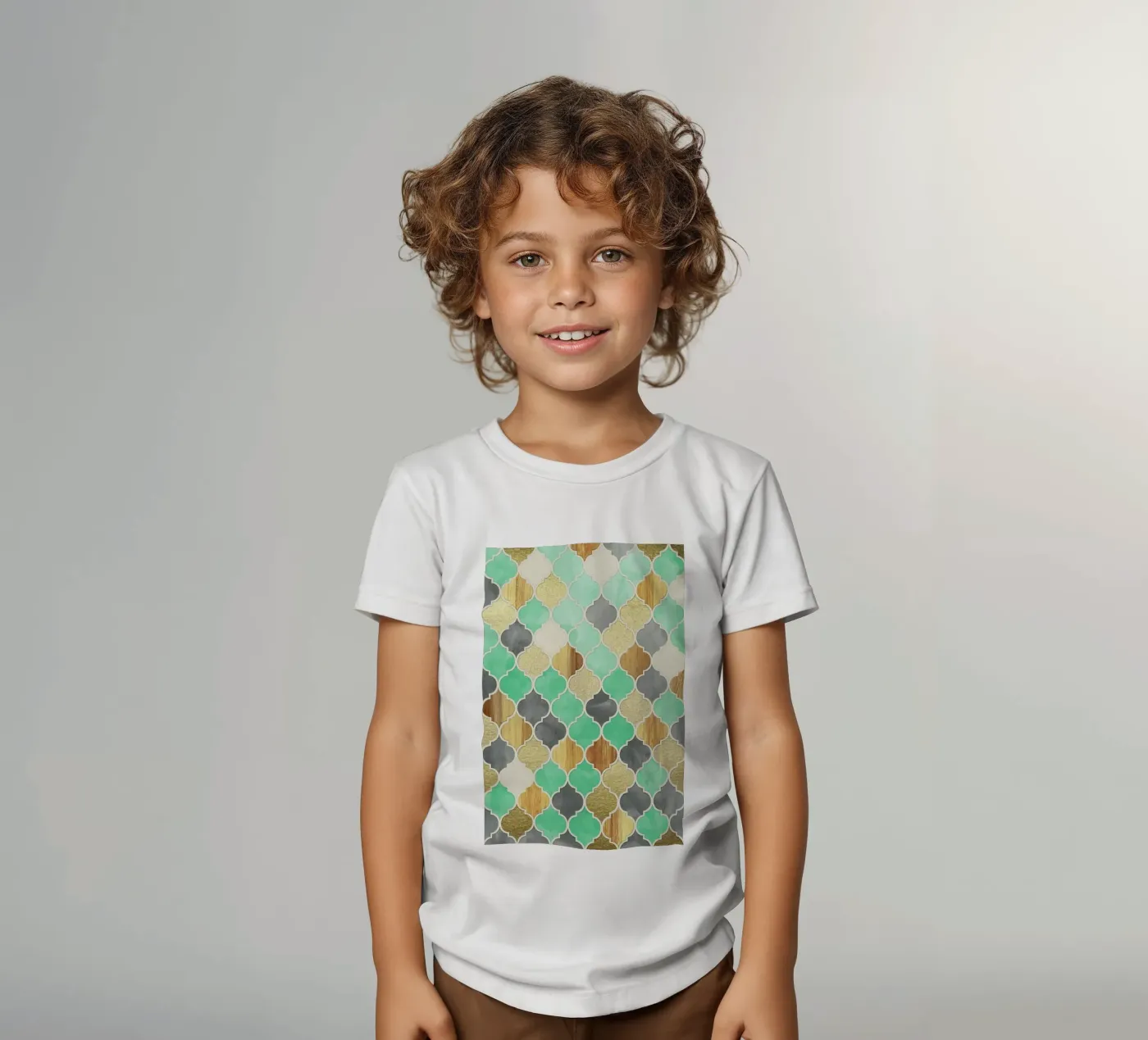Textured Moroccan Pattern t-shirt bambini da Micklyn Le Feuvre