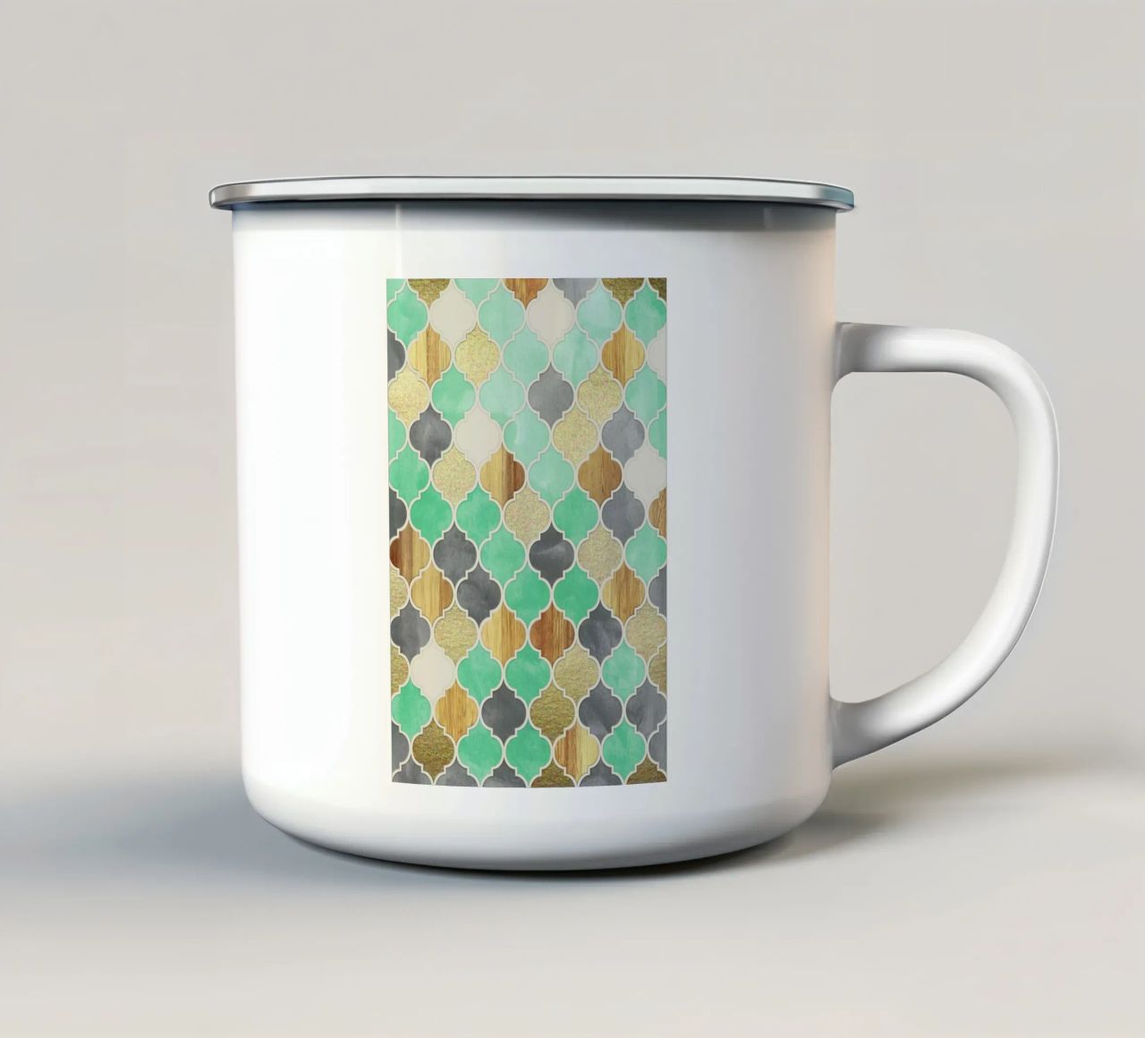 Textured Moroccan Pattern tazza in smalto da Micklyn Le Feuvre