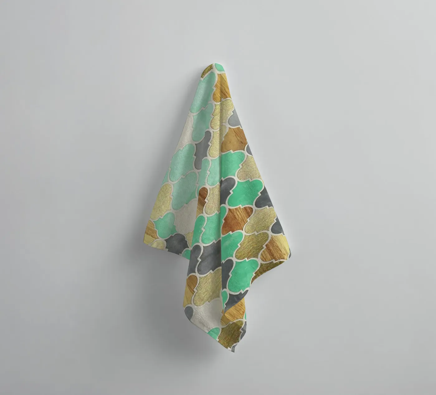 Textured Moroccan Pattern badhanddoek van Micklyn Le Feuvre