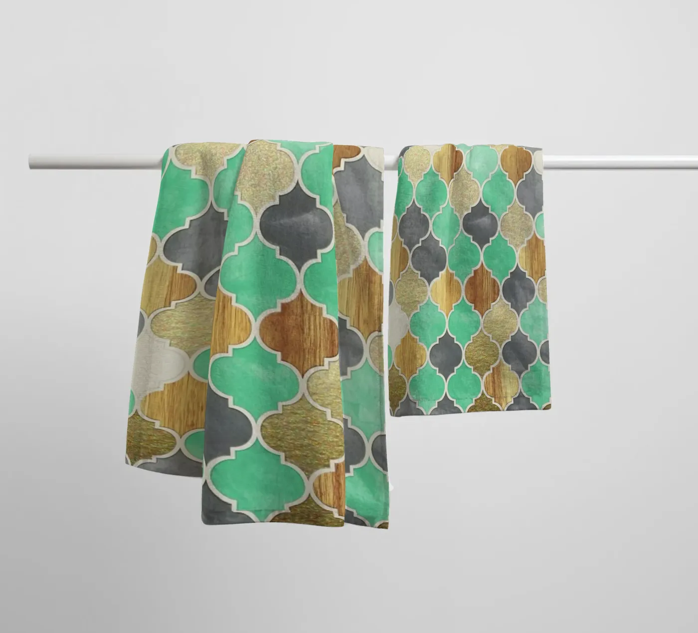 Textured Moroccan Pattern badhanddoek van Micklyn Le Feuvre
