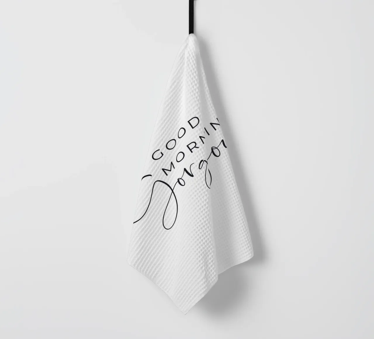 Good Morning Gorgeous - motivational slogan in modern typography tea towel by Whole©