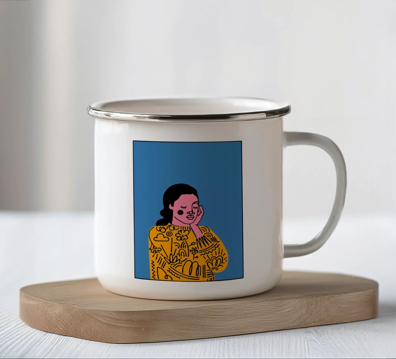Monday tazza in smalto da Portraits