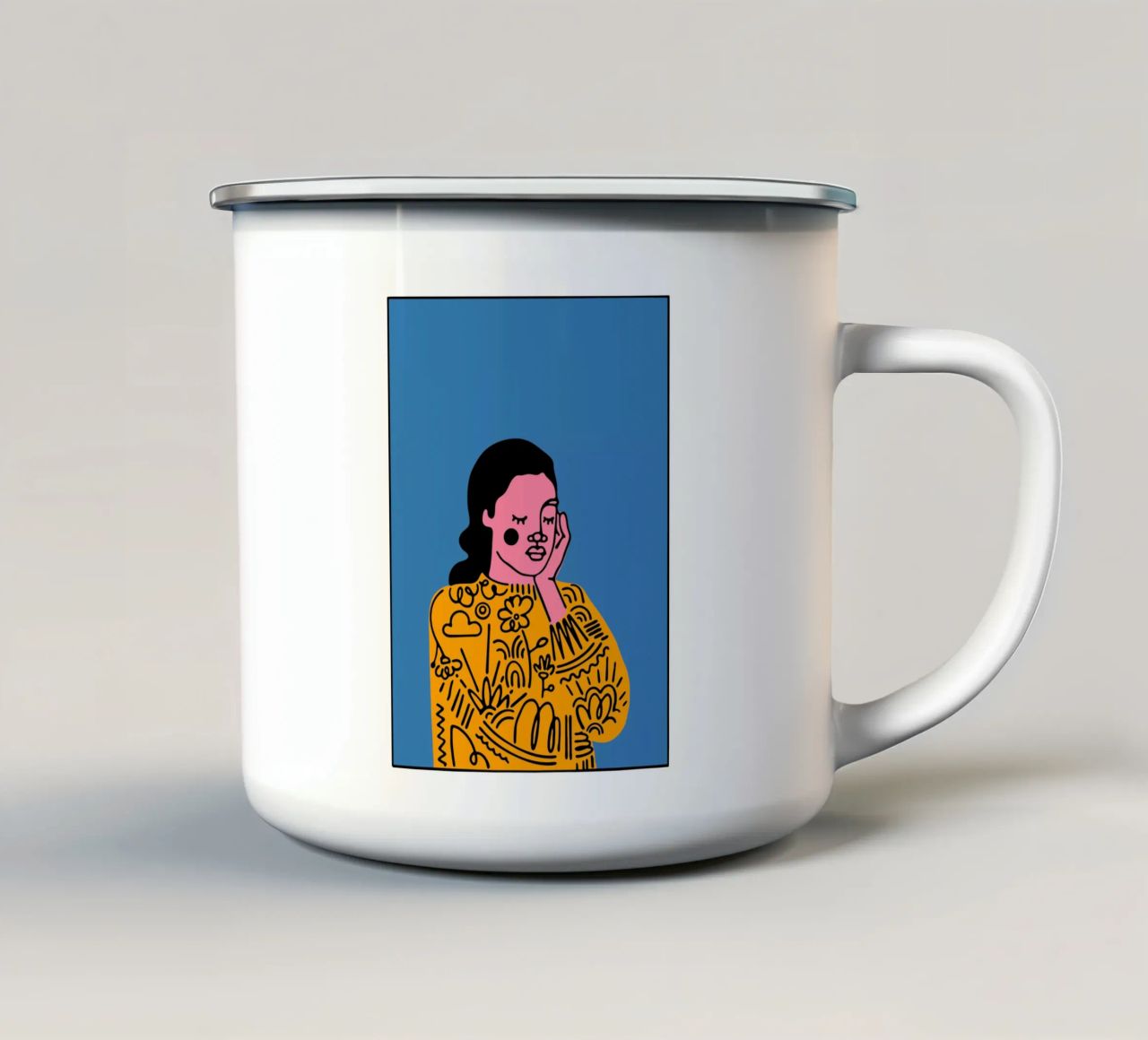 Monday tazza in smalto da Portraits