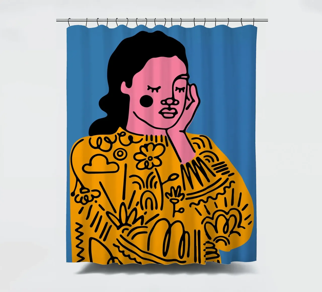 Maandag douchegordijn van Portraits