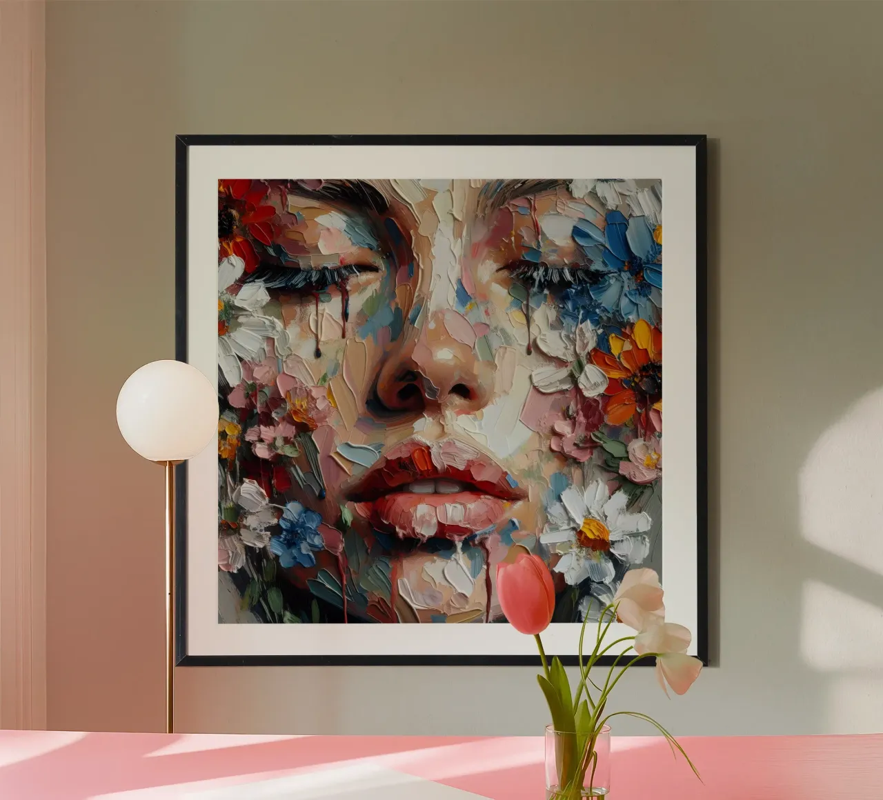 PRATO DI FIORI SELVATICI poster con telaio in plastica da ARTOMATIC