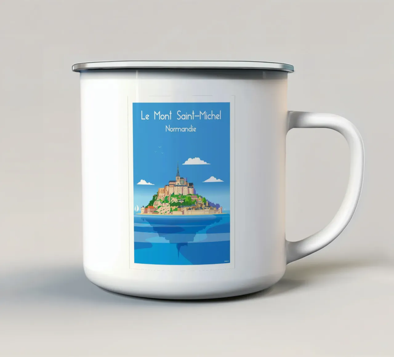 Mont saint Michel tazza in smalto da Raphaël Delerue