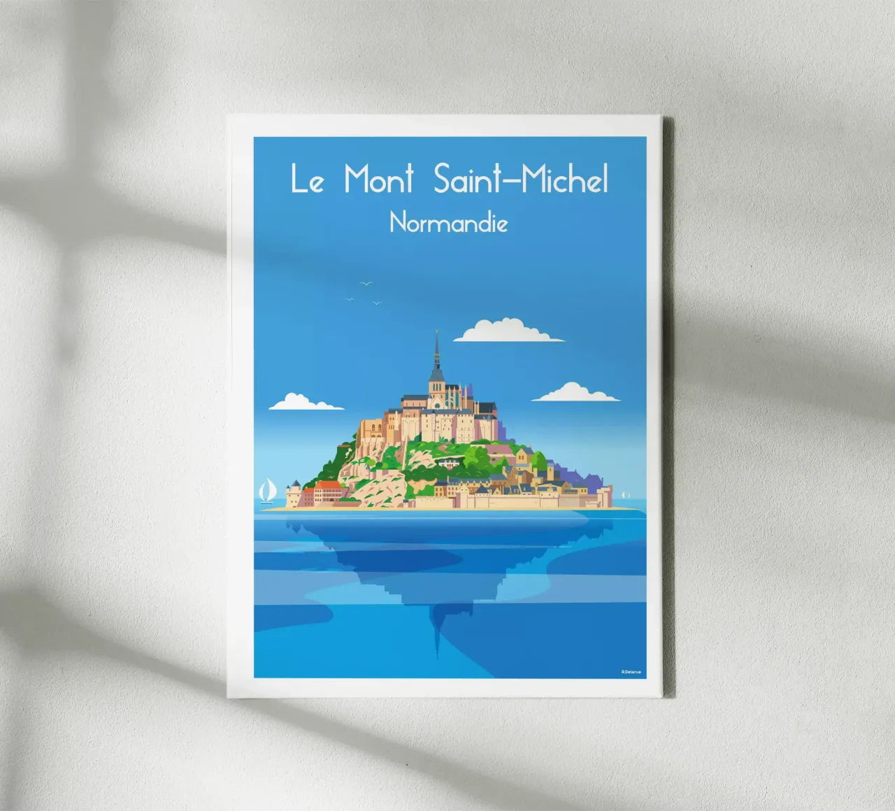 Mont saint Michel tela con Cornice a cassetta da Raphaël Delerue