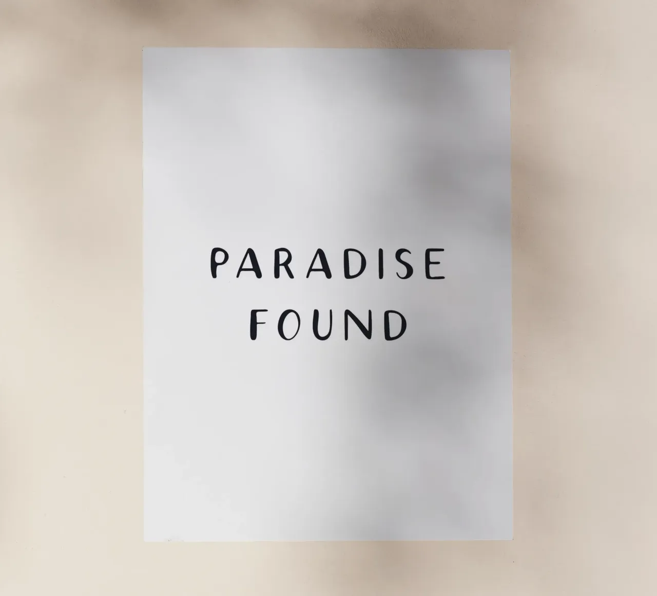 Paradise Found - Design tipografico minimalista pellicola backlit da Whole©