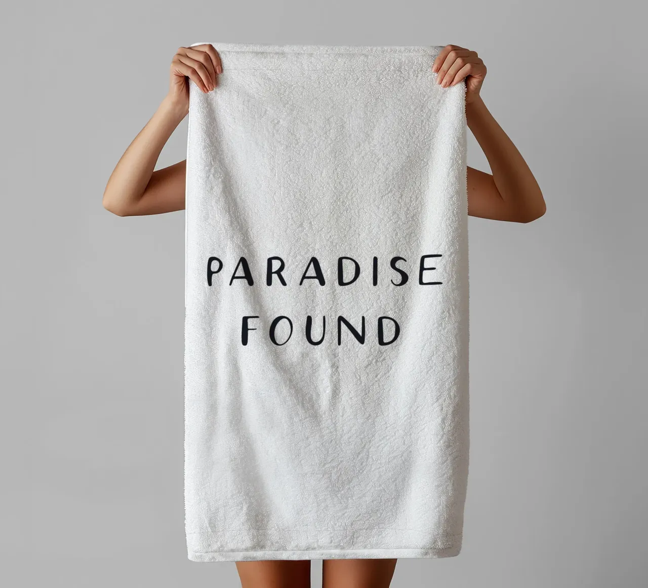 Paradise Found - Minimalist typography design towel by Whole©