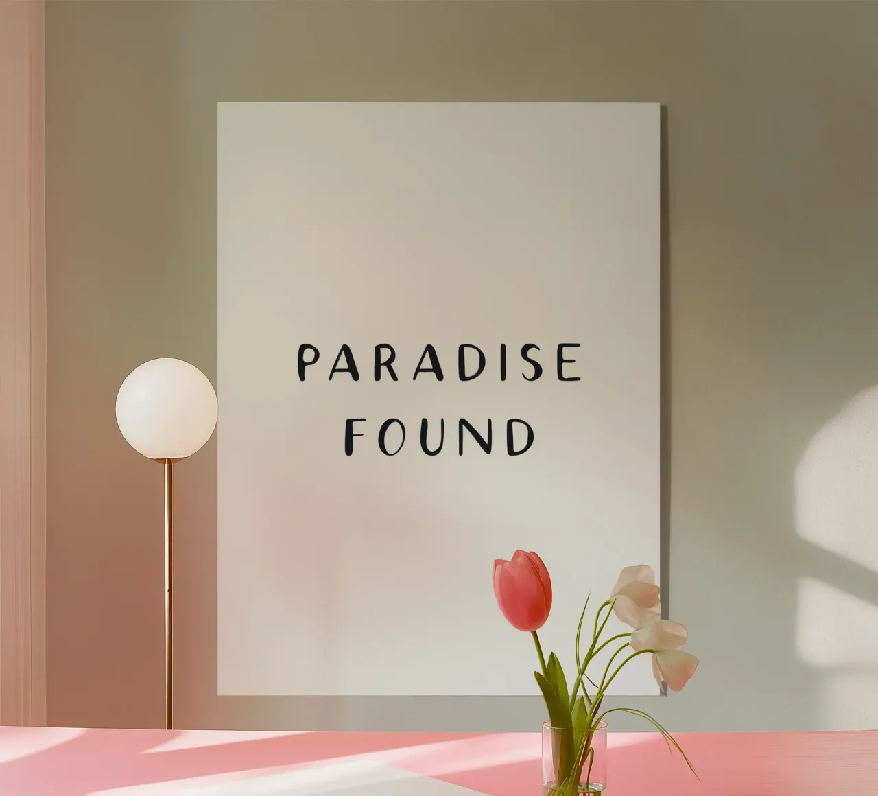 Paradise Found - Design tipografico minimalista plexiglass da Whole©