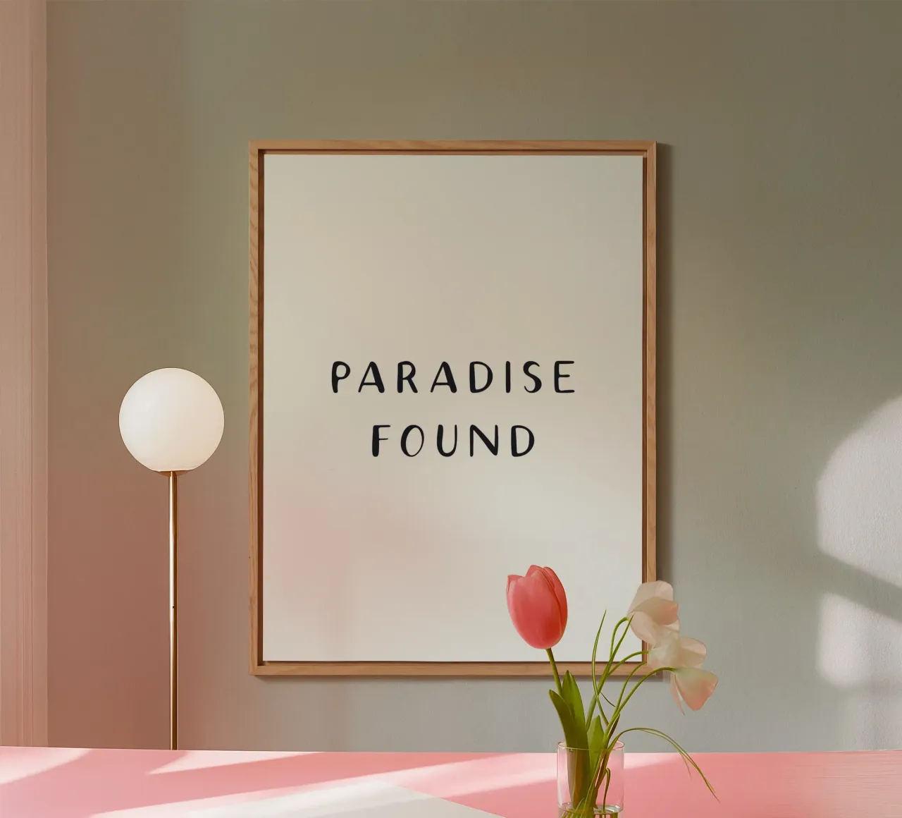 Paradise Found - Design tipografico minimalista alluminio dibond da Whole©
