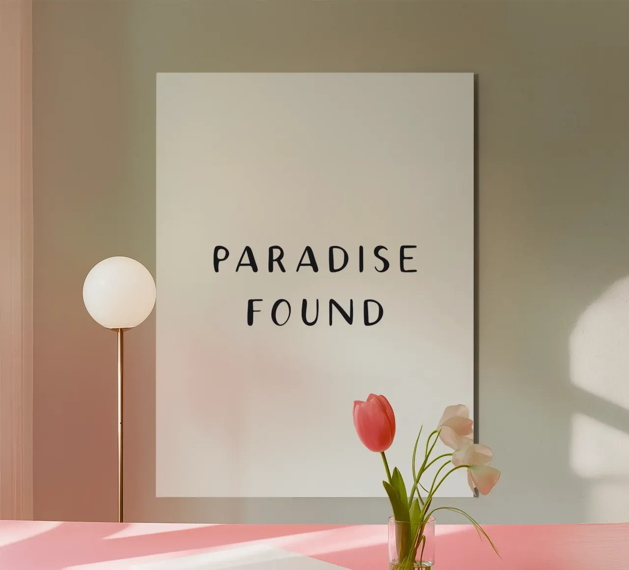 Paradise Found - Design tipografico minimalista alluminio dibond da Whole©