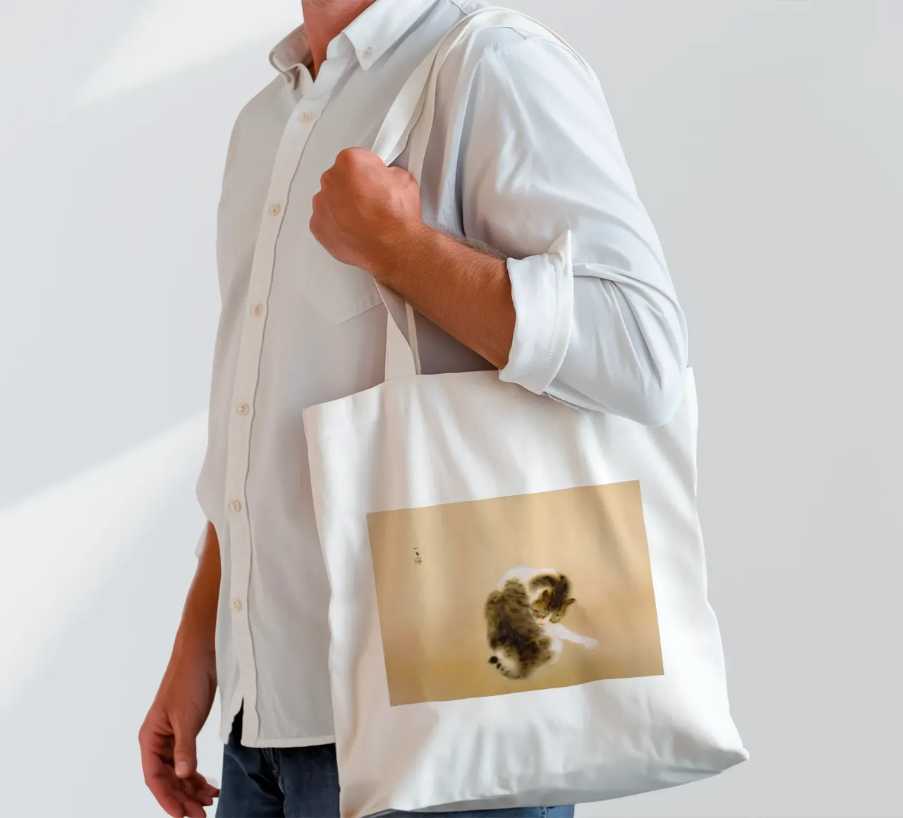 Takeuchi Seihō - Tabby Cat tote bag by ARTOTHEK